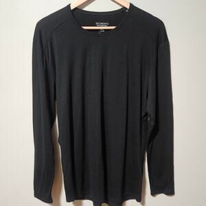Segments Shirt Mens XXL Black Merino Wool Long Sleeve Base Layer Gorpcore *Flaws